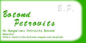 botond petrovits business card